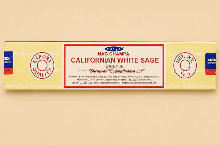Encens Satya Nag Champa – Sauge Blanche de Californie (15 g)